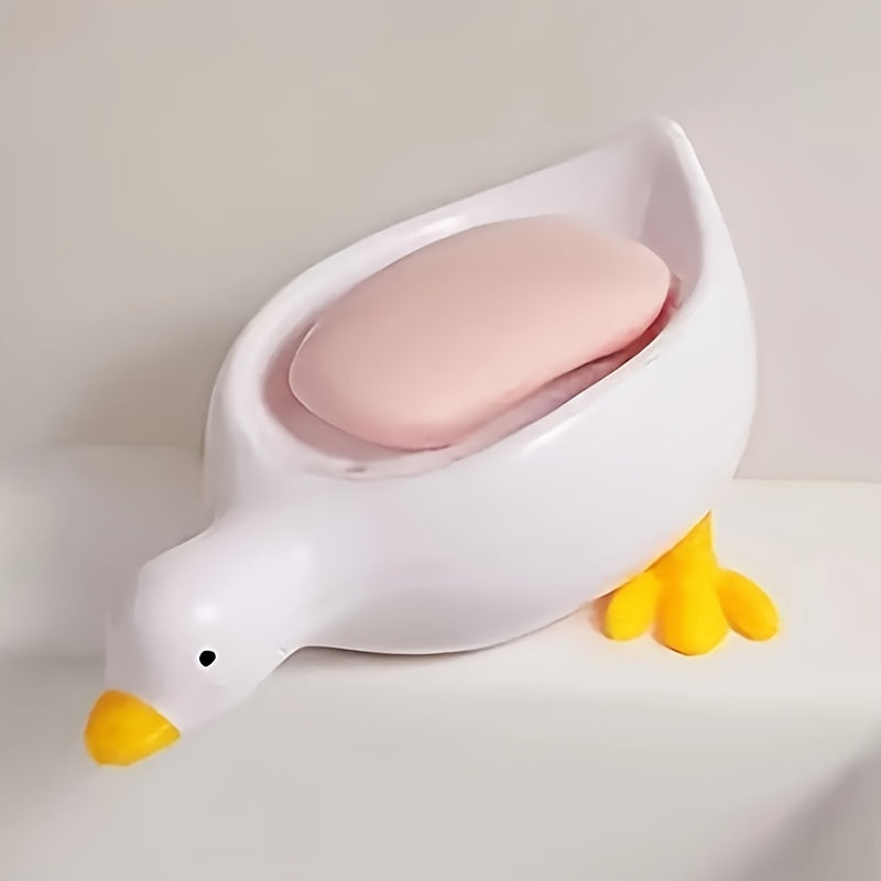 Dispensador de jabón en forma de pato para lavabo o ducha, a prueba de agua y con drenaje automático