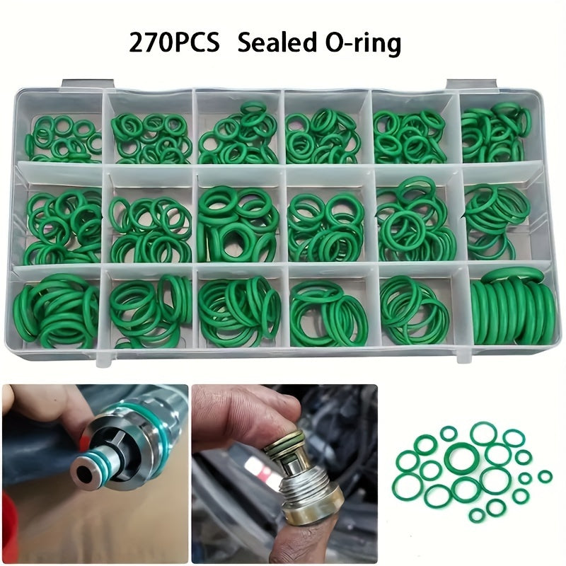 270 Pcs Rubber O Rings Kit for Car Air Conditioning Repair Set