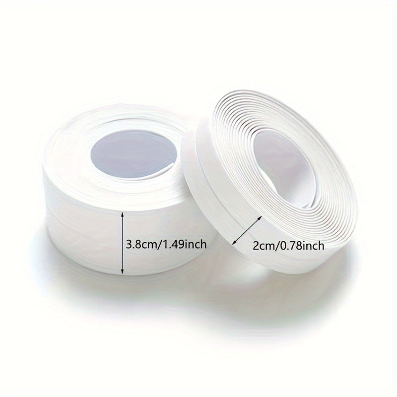 PVC Self-Adhesive Caulk Tape 3.81cm x 3.2m for Bathroom Sink Toilet Edge Protector White Black Grey