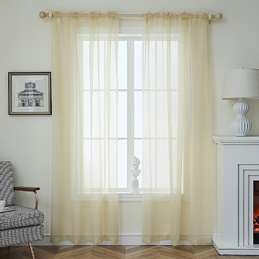 Sheer Curtain Panels with Rod Pocket for Bedroom Living Room Office Kitchen
