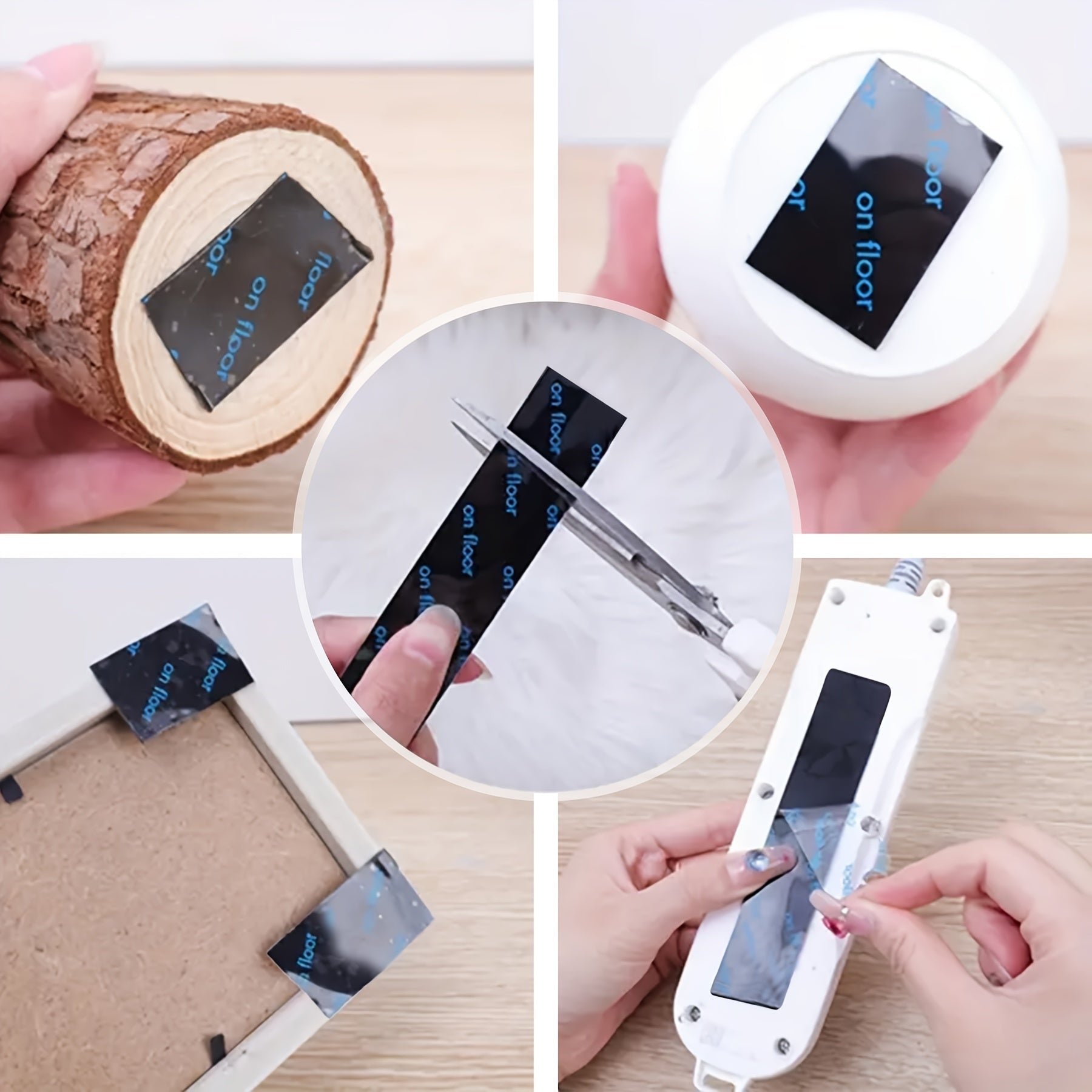 16 Pieces Rug Tape Double-Sided Adhesive Non-Slip Carpet Pads for Hardwood and Tile Floors