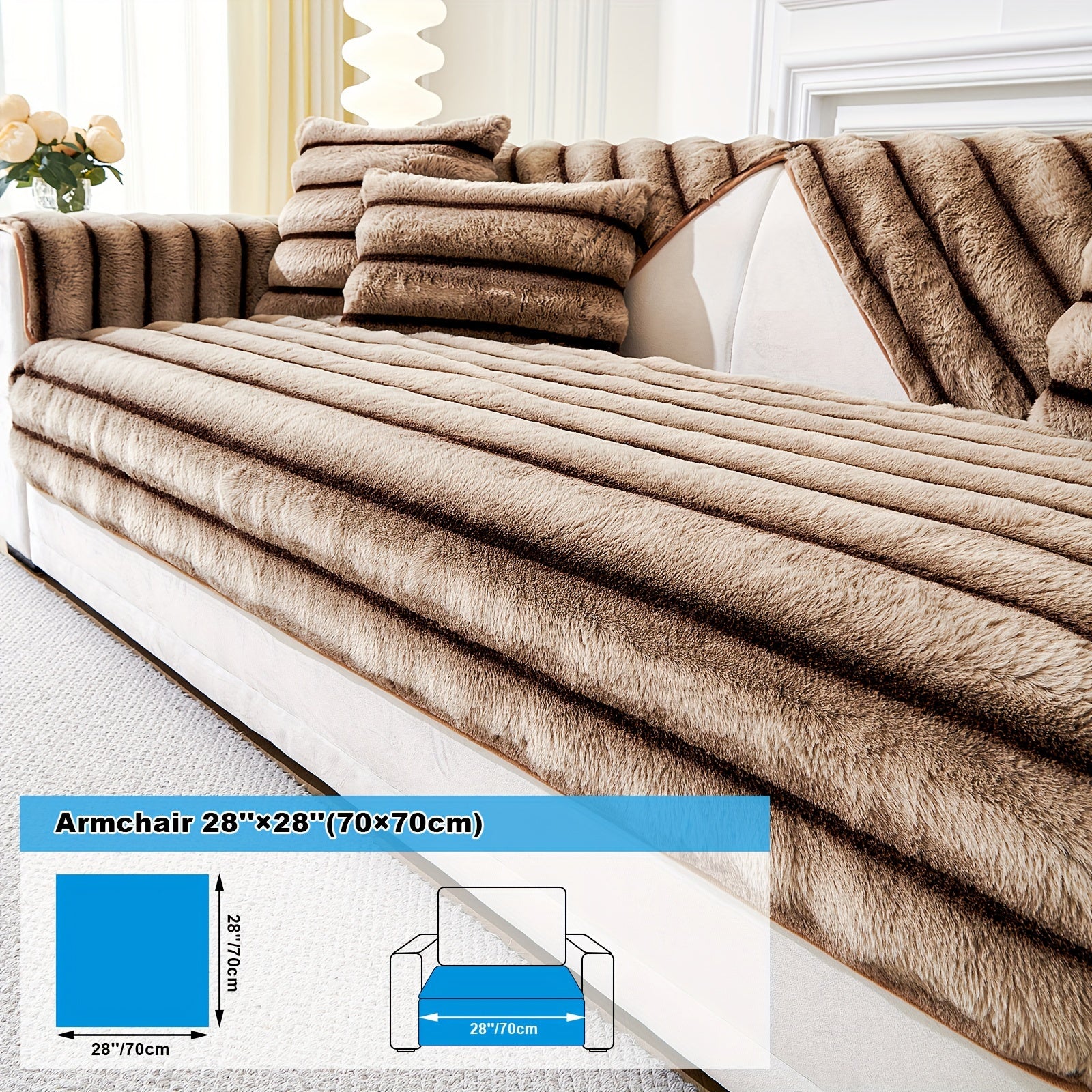 Мягкий, дружелюбный к питомцам чехол для дивана из искусственного мутона с шерповым флисом для диванов на одно-четыре места. Машинная стирка и нескользящий.