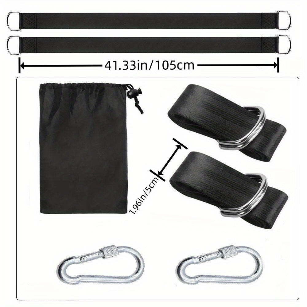 Xavfsizlik qulfi va olib yurish sumkasi bilan camping hammok uchun daraxt tebranishi to'plami, barcha tebranish turlari uchun mos.