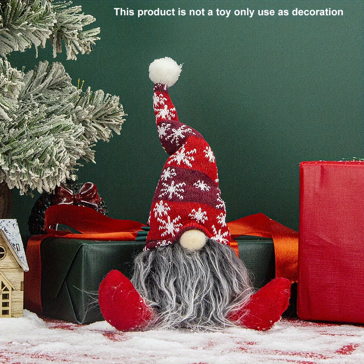 Christmas Scene Decoration with Old Man Snowflake Hat and Props