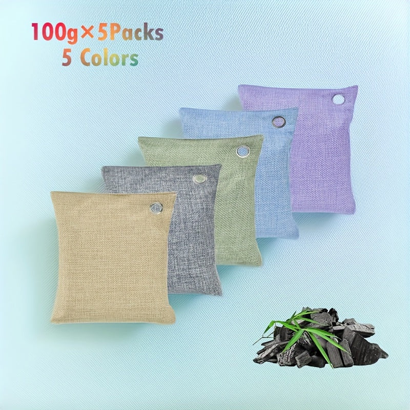 Activated Charcoal Air Purifier Bags 100g for Odor Removal in Home Car Closet Pets