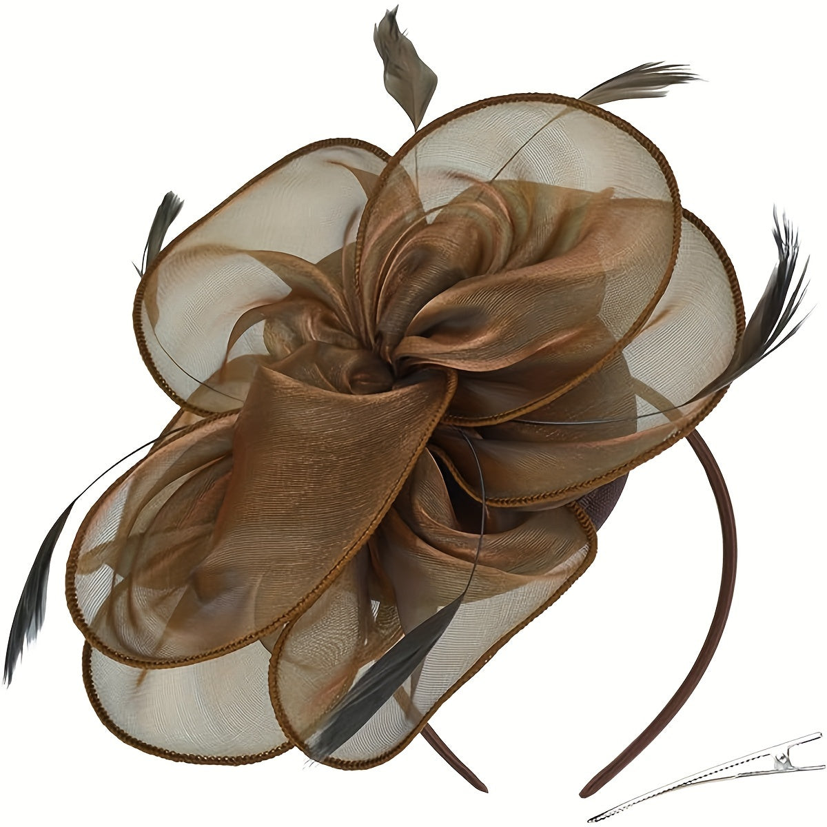 Sombrero fascinator de estilo 1950 para mujer, flor sin plumas, diadema para el cabello, fiesta de té, boda