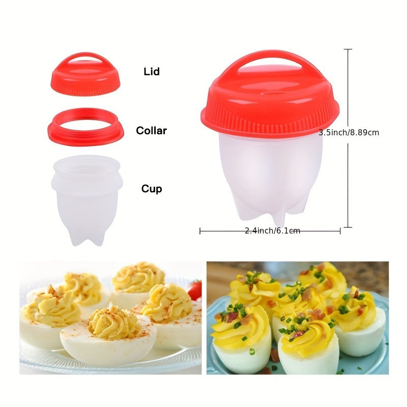 4-10 Pcs Non-Stick Silicone Egg Boilers High Temperature Resistant Kitchen Tools