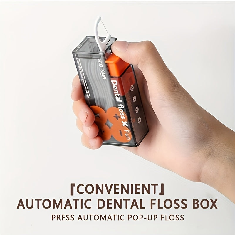 Portable Automatic Dental Flosser with 10 Pre-Cut Strings, Compact Travel Case