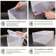 6 Transparent Shoe Storage Containers Dust Moisture Proof Space Saver
