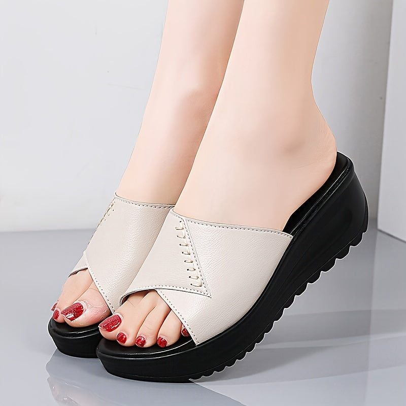 Women's Wedge Slippers Thick-Soled Comfortable House Slippers