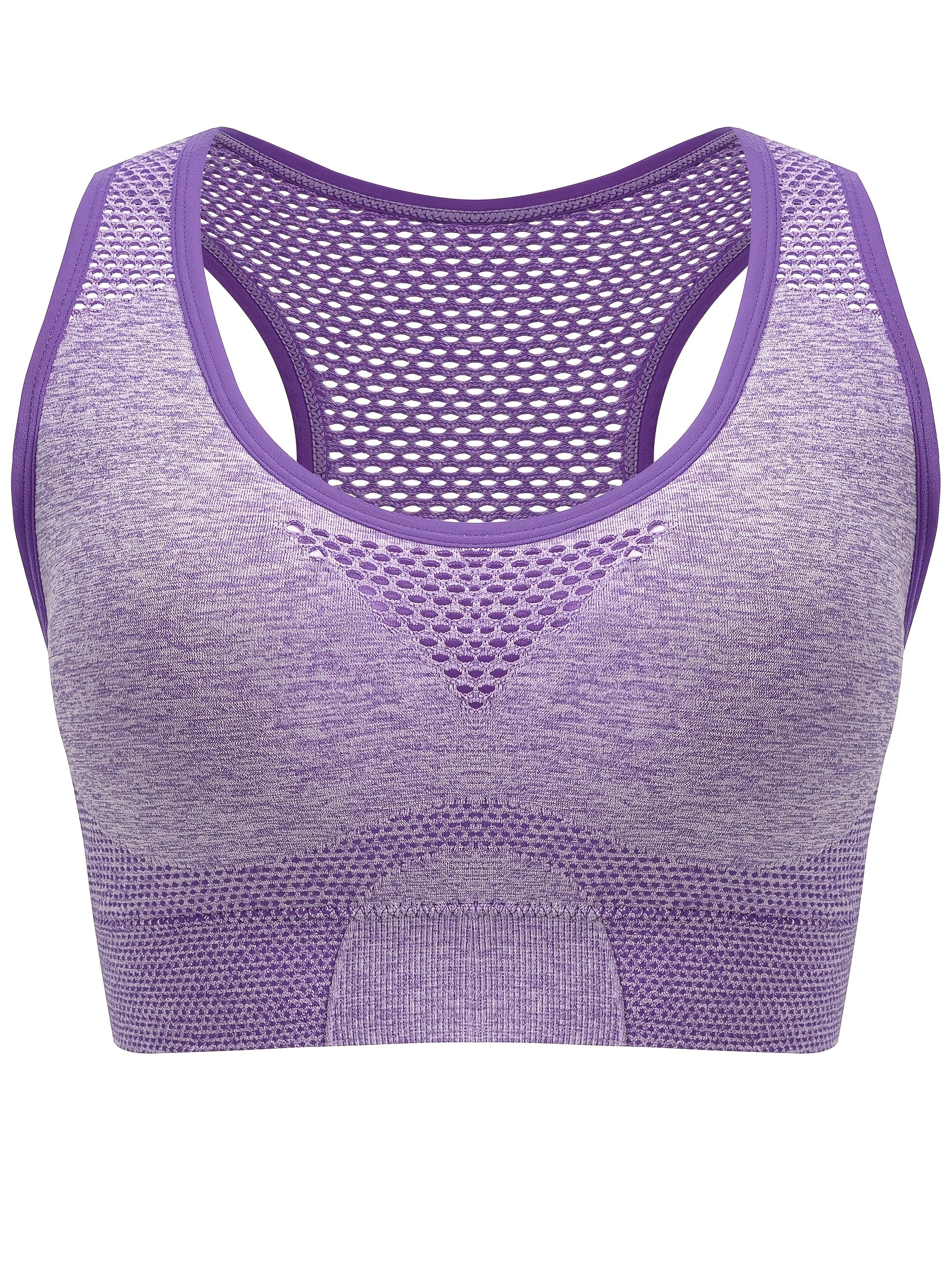 Women's Seamless Hollow-Out Sports Bras 3 Pack Breathable Nylon Yoga Top