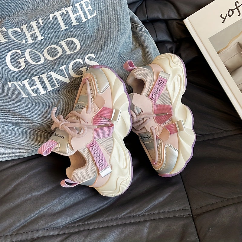 Kids' Breathable Low Top Sneakers for Girls Sport Casual Hiking Rubber Sole