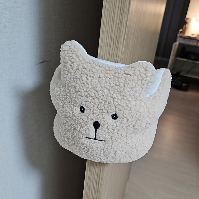Animal-Shaped Cartoon Door Stopper Silent Windproof Clip Light Brown Ivory