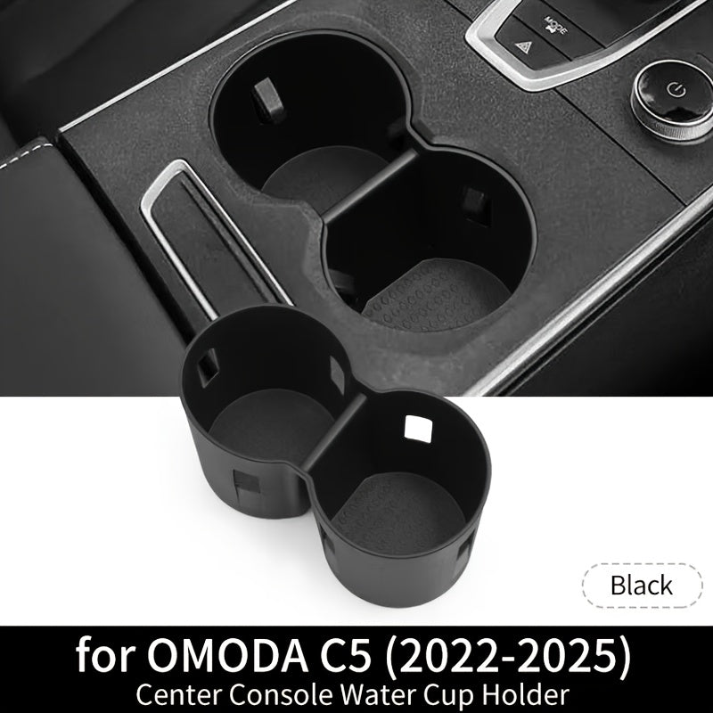 Car Interior Cup Holder Organizer Black for 2022-2025 OMODA C5 Adjustable Storage
