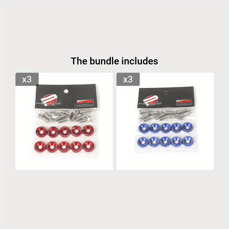 20 Pcs M6 Aluminum Hex Fasteners Fender Washers Car Bumper Engine