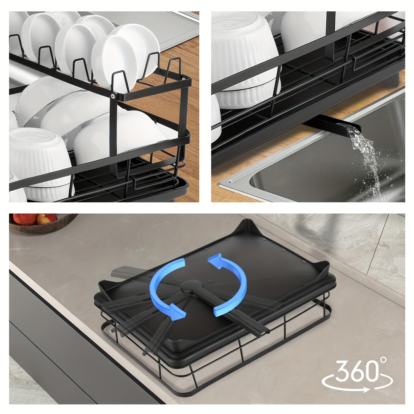 Набор стеллажей для хранения на кухне с органайзером для посуды, тарелок, мисок, чашек и столовых приборов