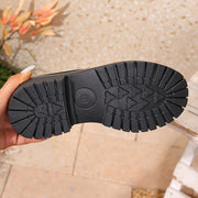 Women’s Faux Leather Slip-On Loafers with Thick Sole and Breathable Lining