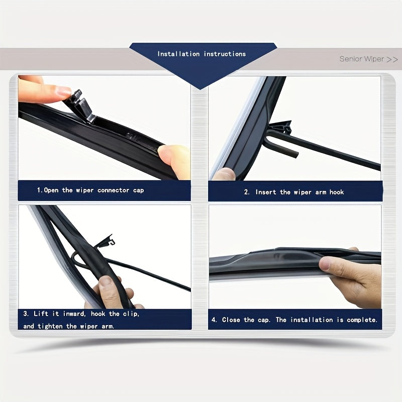 Front And Rear Windshield Wiper Blades Set for Kia Soul MK2 2014–2019, 60.96cm and 50.8cm