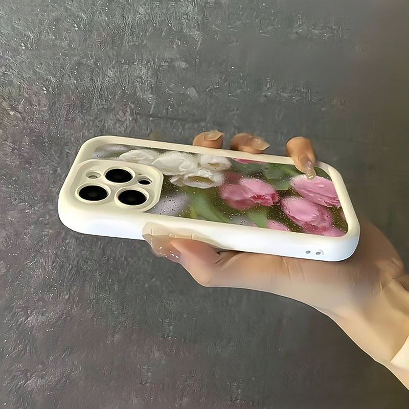 Flower Pattern TPU Phone Case for iPhone Full Protection Fall Resistance