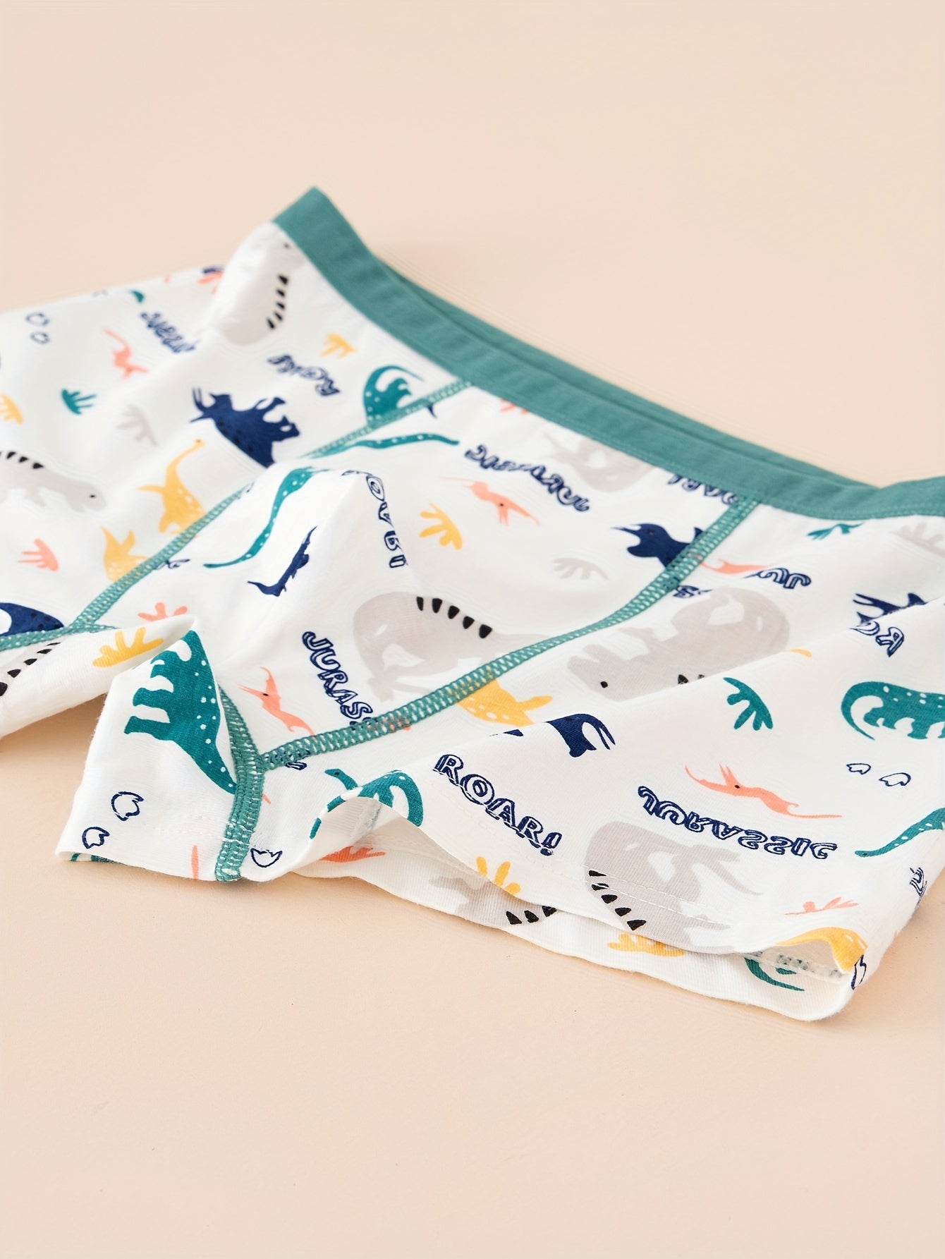 4-Pack Boys' Cotton Boxer Briefs with Cartoon Dinosaur and Basketball Prints All-Season Knit Fabric Regular Fit