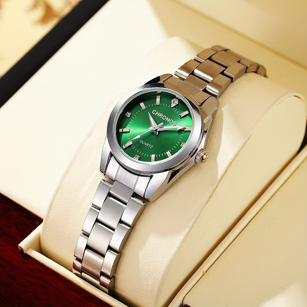 Women's Quartz Watch Stainless Steel Band Round Zinc Alloy Case Business Casual Gift