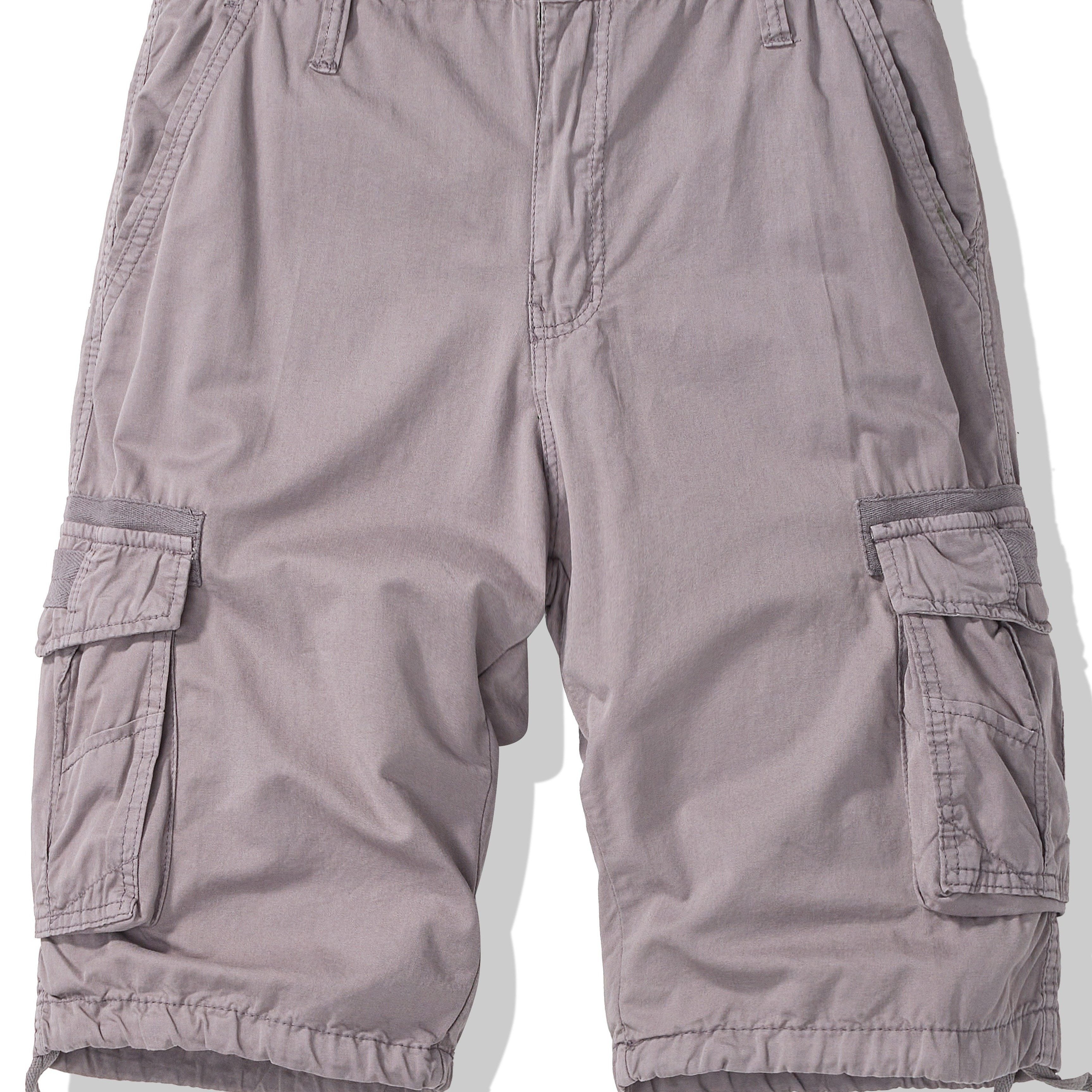 Erkaklar uchun Plus o'lchamdagi paxta cargo shortlari, cho'ntaklar bilan, yozgi kiyim