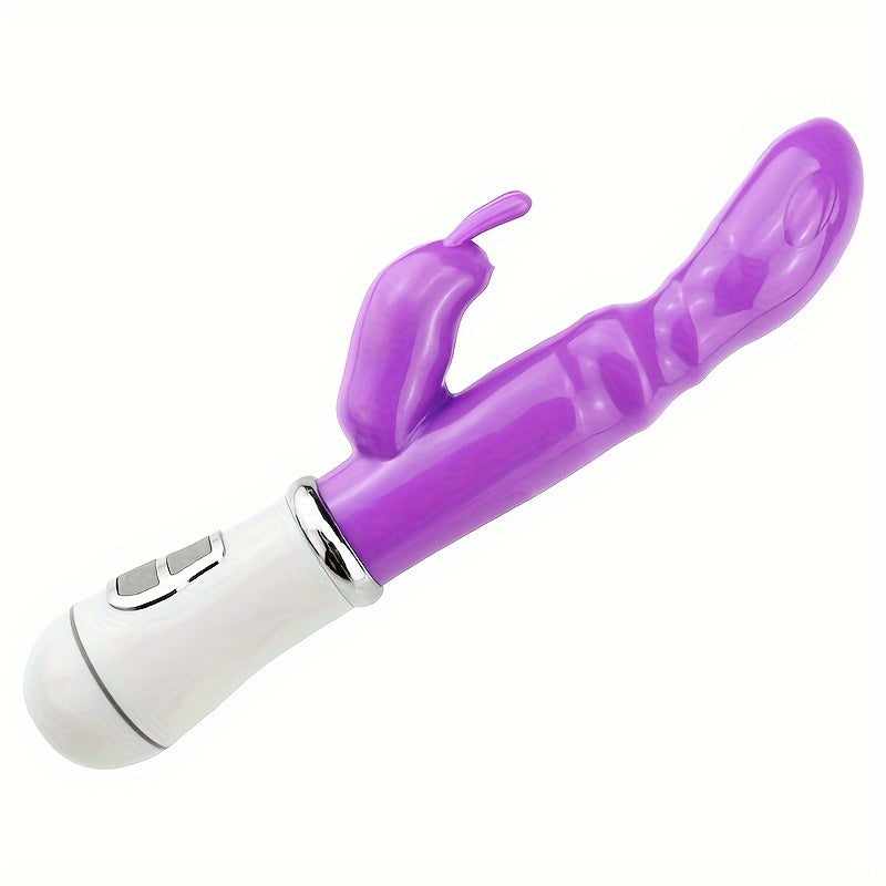 Women's Rabbit-Shaped Dual-Head Vibration Massage Wand 12 Modes Battery-Operated
