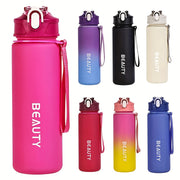 Frosted Plastic Water Bottle with Scale for Outdoor Sports and Office Use