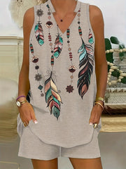 Traje impreso de gran tamaño con bolsillos, tela de punto de poliéster, elegante impresión en toda la prenda