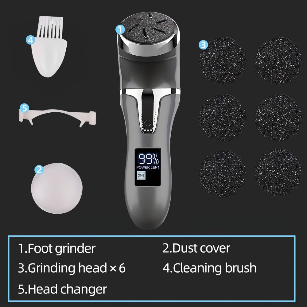 Electric Callus Remover with Vacuum Rechargeable Foot Care Kit with 9 Heads LCD Display