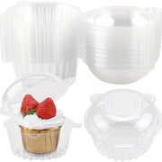 Clear Plastic Cupcake Boxes with Lids 20/40pcs Set for Muffins Pastries Sandwiches