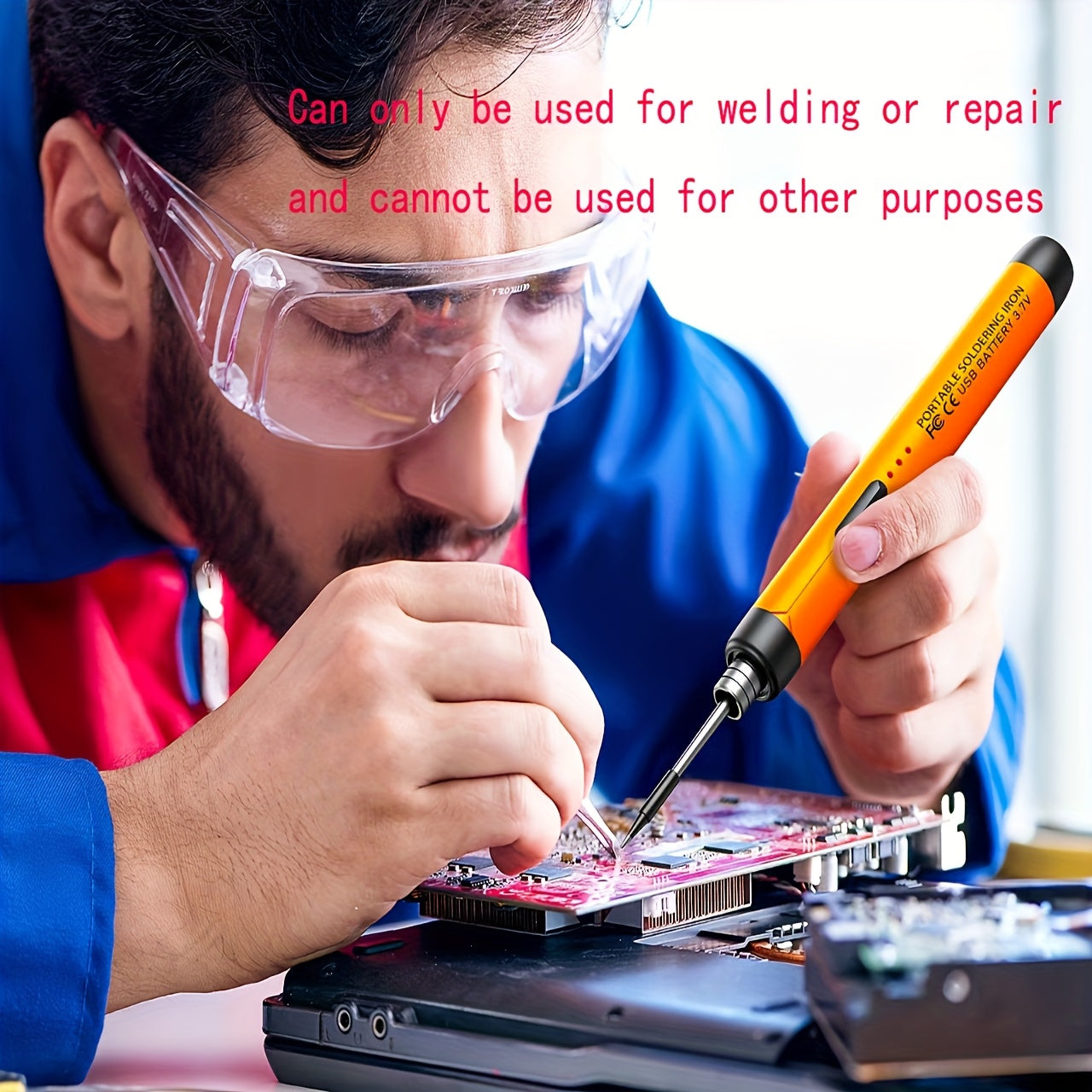 Cordless USB Soldering Iron with 3 Heat Settings Flux Stand and Case