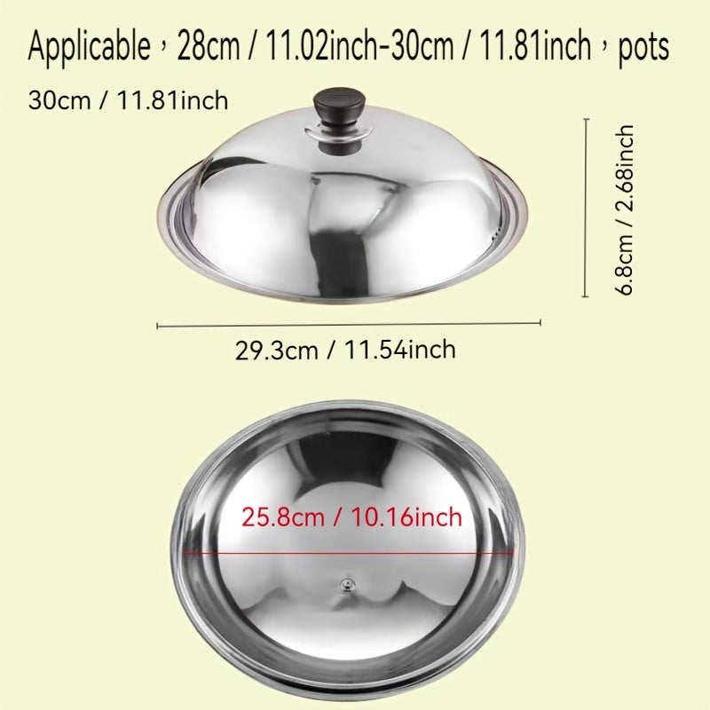 Stainless Steel Pot Lid with Heat-Resistant Bead Handle Fits Different Sizes Easy to Clean