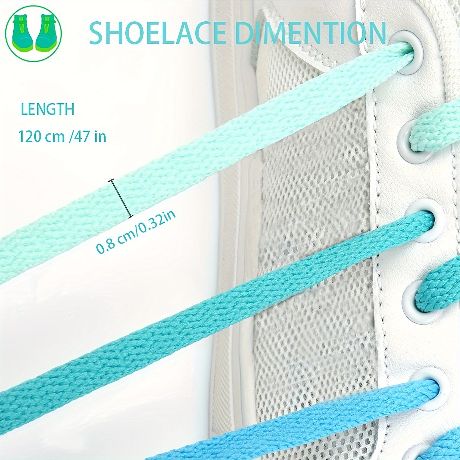 Unisex Multicolor Flat Shoe Laces 120cm 20 Pairs for Sneakers Boots