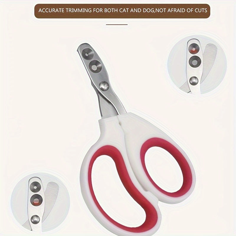 Stainless Steel Cat and Small Dog Nail Clippers with Red Handle