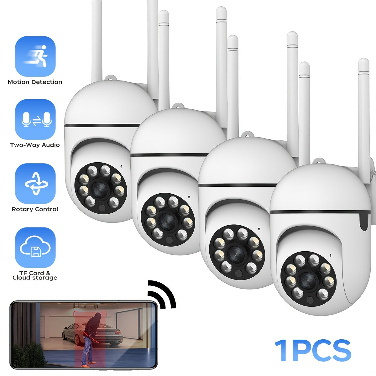 1080P Full HD Night Vision Indoor Security Camera with Wireless WiFi 355° Pan Tilt Two-Way Audio Motion Detection