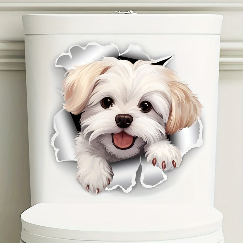 White Dog Wall Decal for Home Decor Easy Stick and Remove