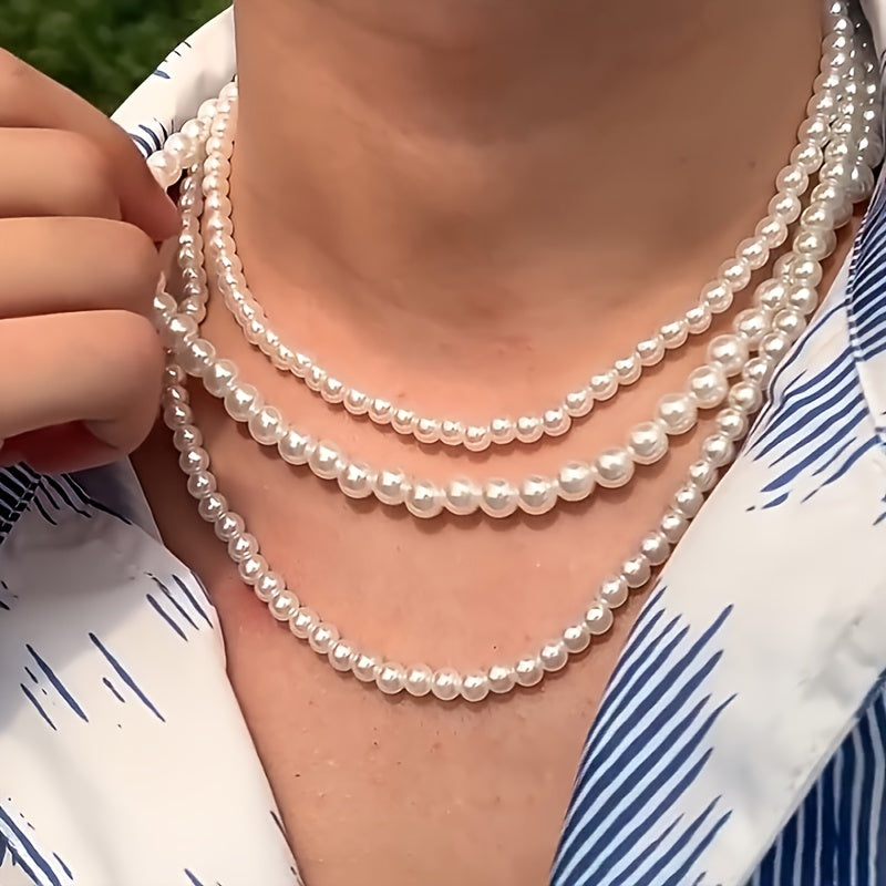 Стильный трио, изысканный комплект ювелирных изделий из пресноводных жемчужин для женщин - в комплекте с красивым ожерельем, браслетом и серьгами-гвоздиками - роскошные, вечные аксессуары