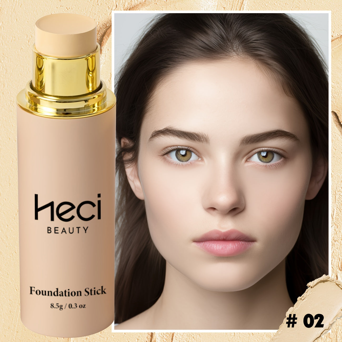 Women's Natural Foundation Stick Long-Lasting Oil-Control Poreless Makeup