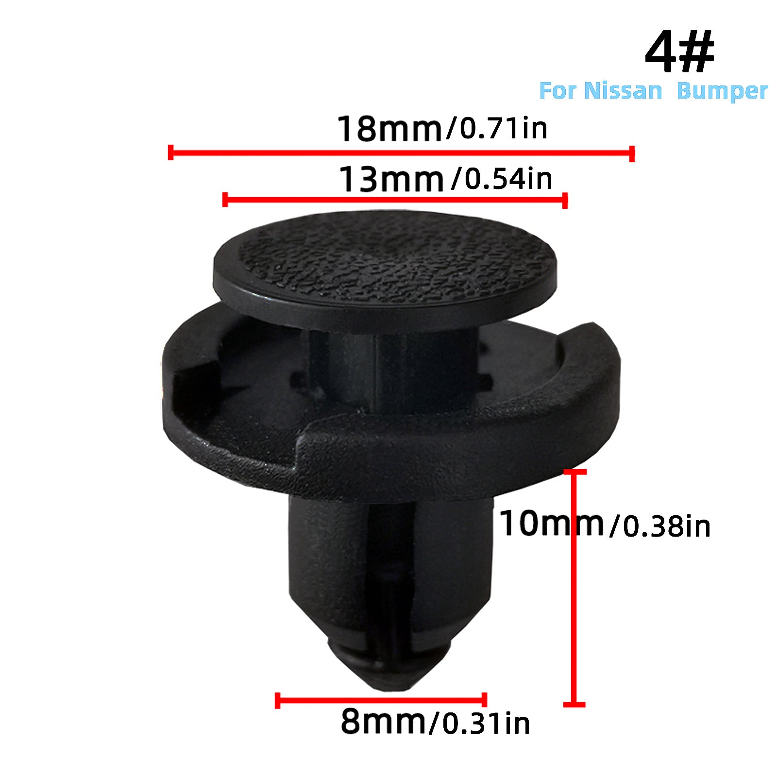 50Pcs Plastic Car Bumper Fastener Clips 10mm 8mm Fender Door Panel Rivets