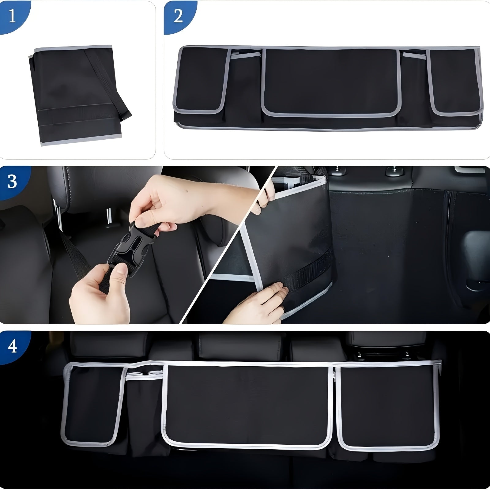 Universal Car Seat Back Storage Bag Large Capacity Multi-Pocket Oxford Cloth