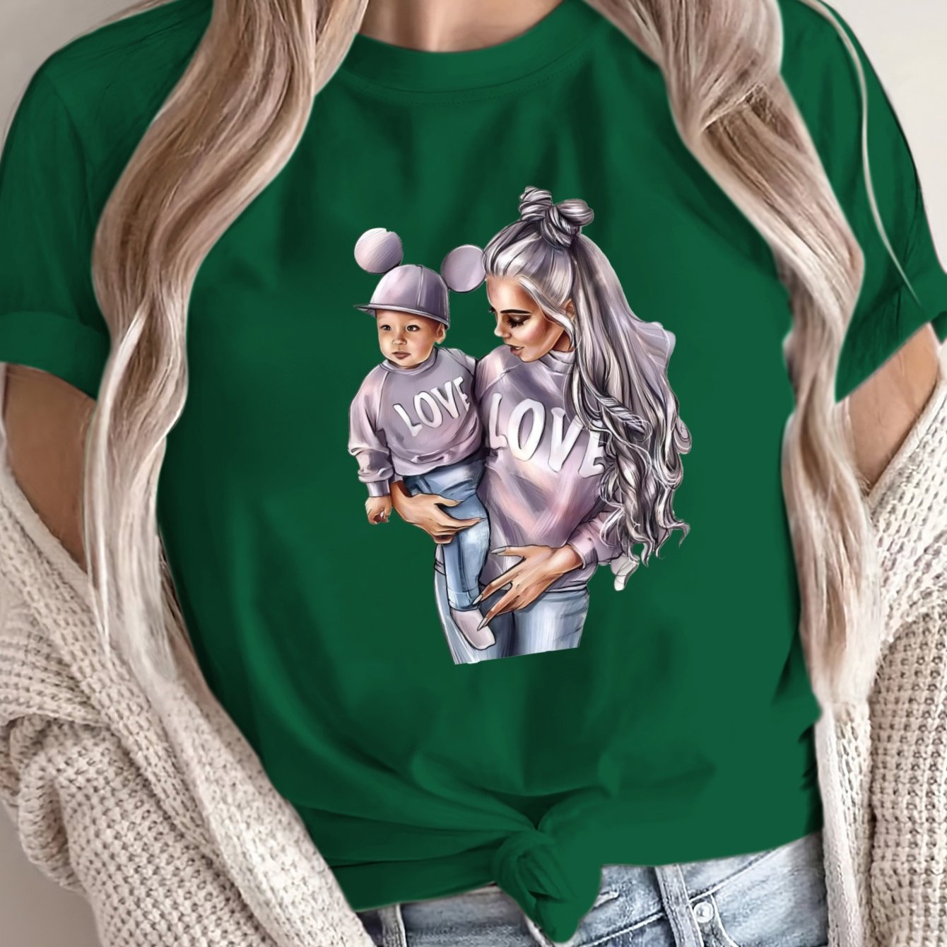 Camiseta suelta de gran tamaño para mujer, algodón transpirable, manga corta casual