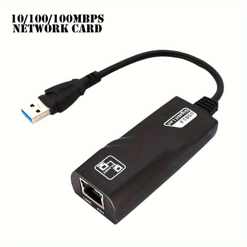 USB 3.0 Ethernet adapteri PC/Laptop uchun, 1000Mbps/100Mbps tezliklarni qo'llab-quvvatlaydi, Smartthings bilan mos keladi, USB orqali quvvatlanadi, ishlash voltaji ≤36V.