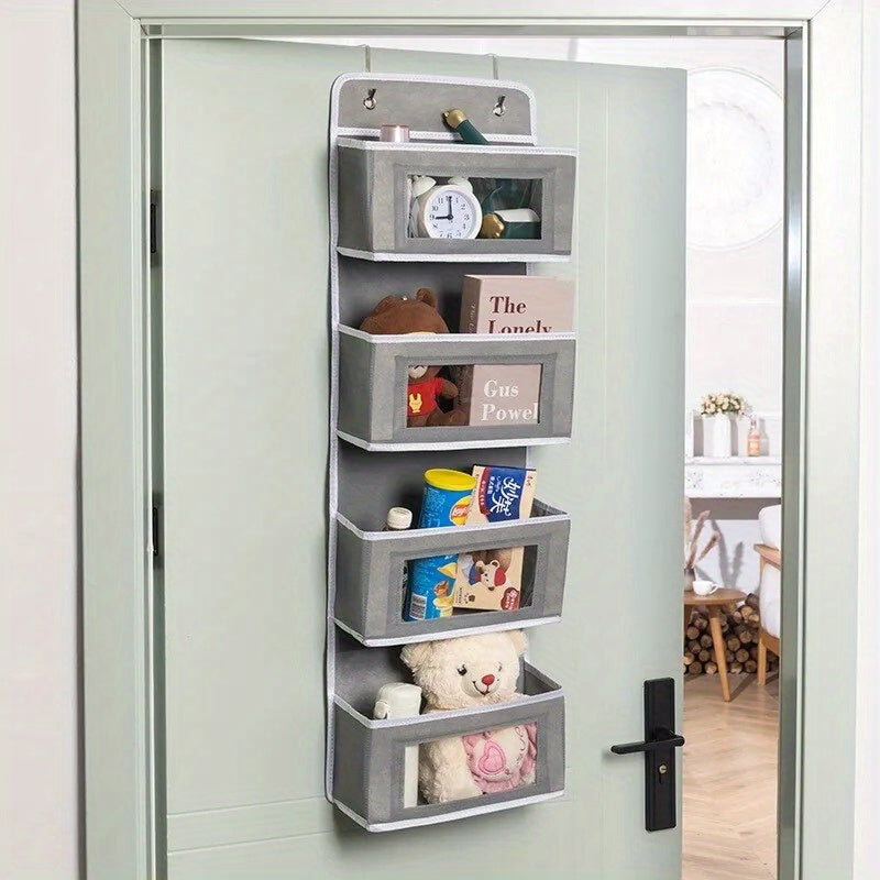 Wall Mounted Organizer Storage with 2 Metal Hooks for Wardrobe Closet Bathroom Kitchen