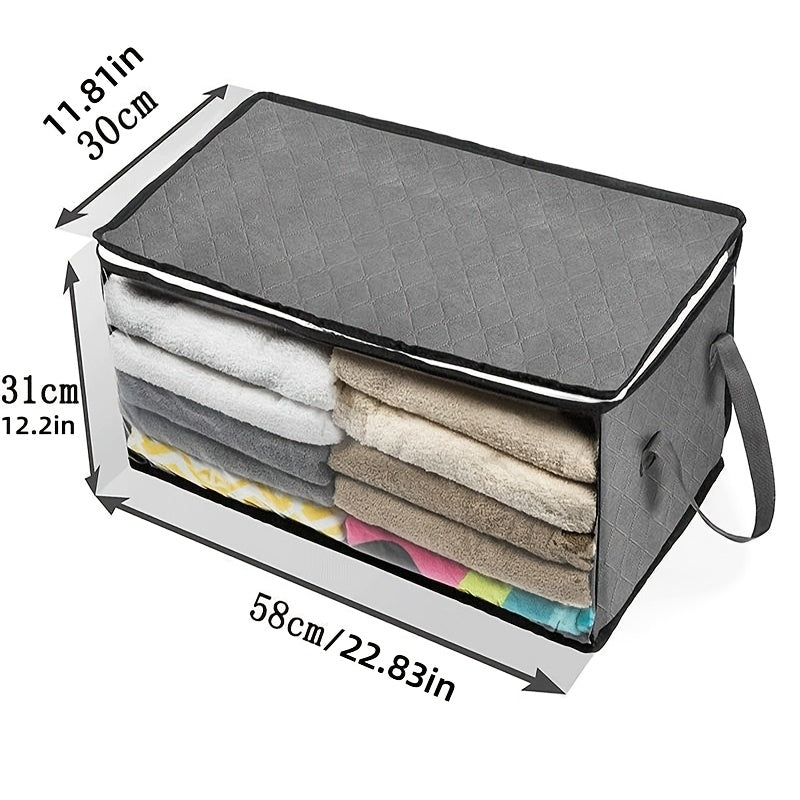 Foldable Storage Boxes with Transparent Window and Handles for Closet Dorm Home Organization