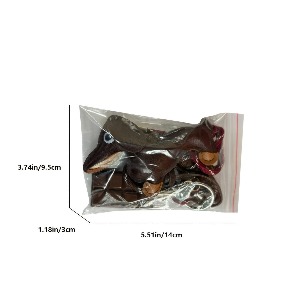 Charm de bolsa para perro Dachshund de PVC con cuerda trenzada, accesorio de dibujos animados