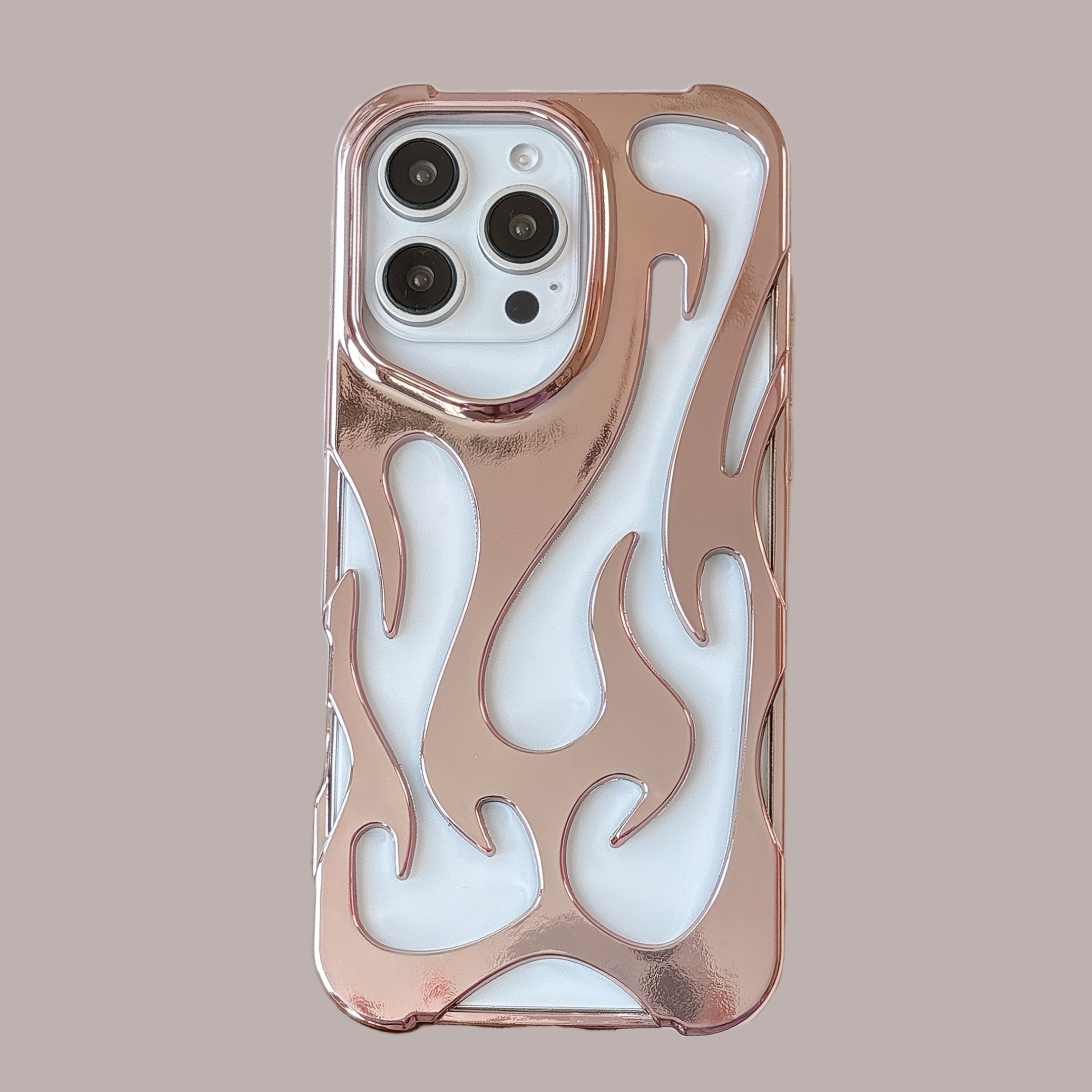 Hollow Flame TPU Phone Case for Samsung Galaxy S24 S23 S22 Ultra Plus A55 A54 A16 A14 A15 A06 Silver Electroplated Flexible Cover for Men Women