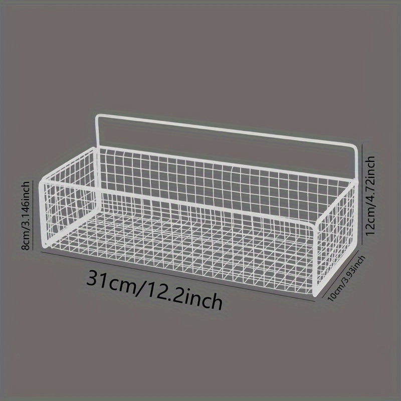 Metal Wire Basket for Kitchen Storage 31cm x 12cm x 8cm Black
