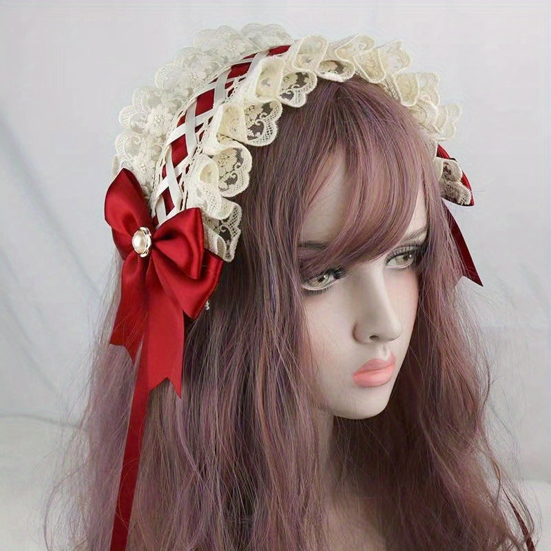 Maid Style Hair Accessory Headband with Non-slip Duck Billed Clips for Women