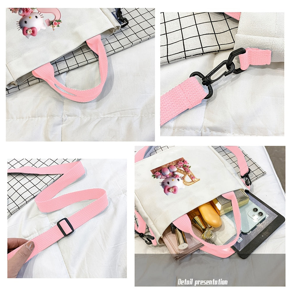 A-Z Letter Design Crossbody Bag for Women Pink Large Capacity Lightweight